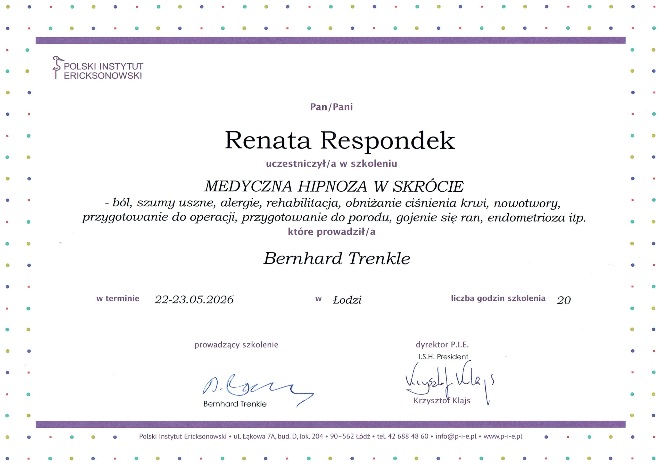 Hipnoza medyczna - Bernhard Trenkle PIE